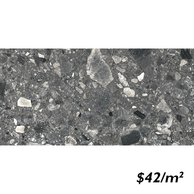 T/CESTDGM3060 ENTIVA CEPPO STONE DARK GREY MATT SMART-TECH 300*600mm REC.