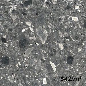 T/CESTDGM6060 ENTIVA CEPPO STONE DARK GREY MATT SMART-TECH 600*600mm REC.