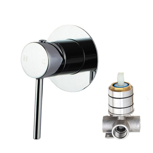 TSI Mixer Taps CH0126-2-80.ST LUCID PIN ROUND CHROME SHOWER/BATH WALL MIXER(80MM COVER PLATE)