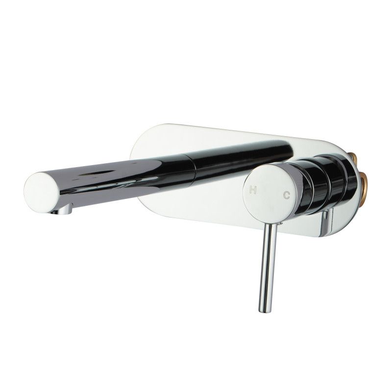 LUCID PIN Series Round Chrome Wall Mixer With Spout CH0143-2.BM