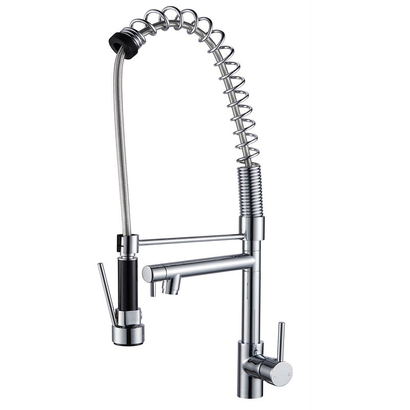 Spring Chrome Commercial Double Spout Kitchen Sink Mixer Tap CH1009.KM