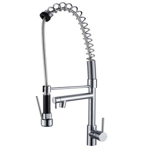 Spring Chrome Commercial Double Spout Kitchen Sink Mixer Tap CH1009.KM