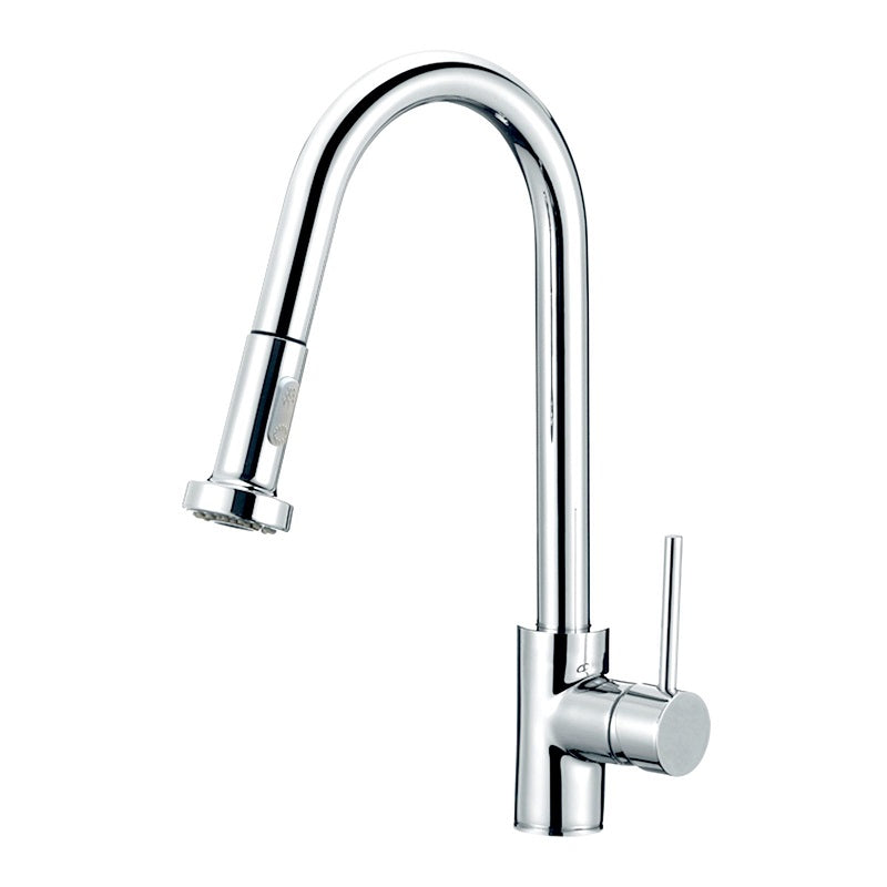 Round Chrome Pull Out Spray Kitchen Sink Mixer Tap CH1013.KM