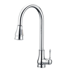 Round Chrome Vintage Pull Out Kitchen Sink Mixer Tap CH1018.KM