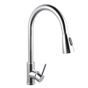 Round Chrome Pull Out Shower Kitchen Sink Mixer Tap CH1019.KM