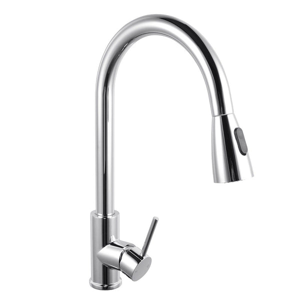 Round Chrome Pull Out Shower Kitchen Sink Mixer Tap CH1019.KM