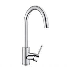 TSI Mixer Taps Round Chrome Standard Kitchen Sink Mixer Tap CH1026.KM