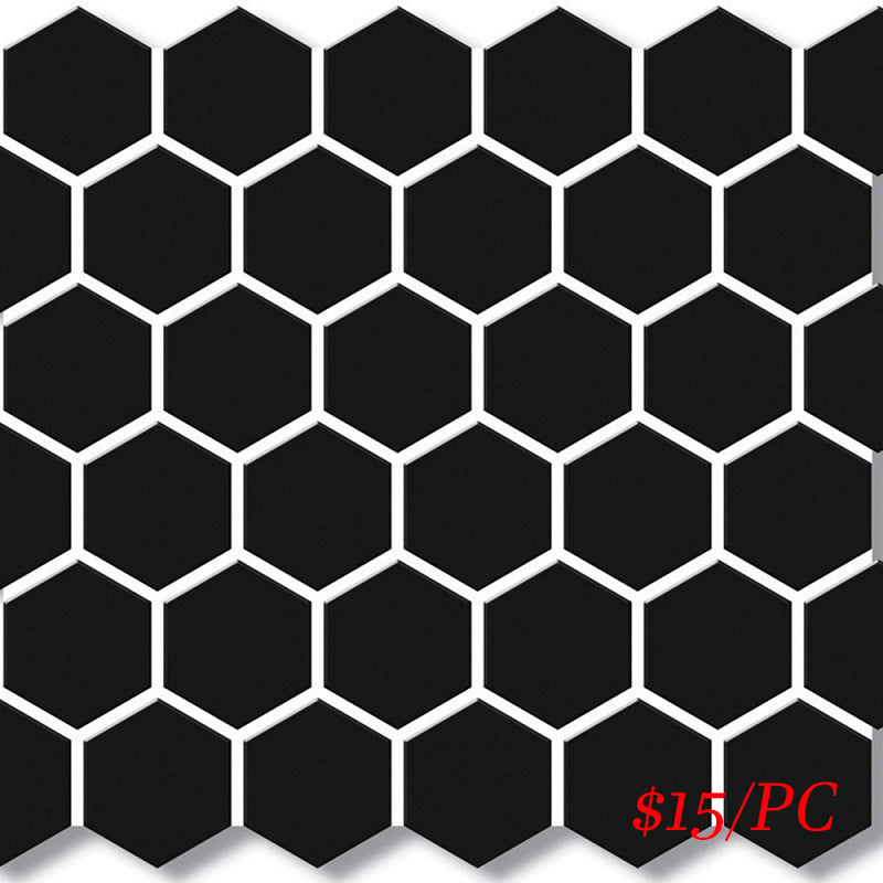 CHX BLK51G HEXAGON MOSAIC 51mm BLACK GLOSS (271X282MM PER SHEET)