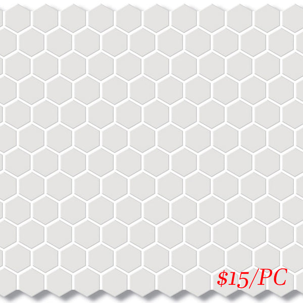CHX WHT23G HEXAGON MOSAIC 23mm WHITE GLOSS (260X300MM PER SHEET)