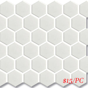CHX WHT51G HEXAGON MOSAIC 51mm WHITE GLOSS (271X282MM PER SHEET)
