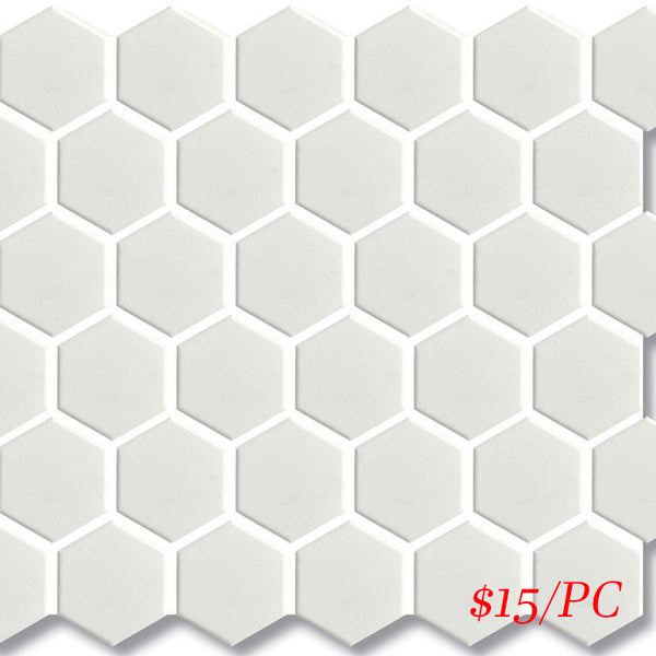 CHX WHT51G HEXAGON MOSAIC 51mm WHITE GLOSS (271X282MM PER SHEET)