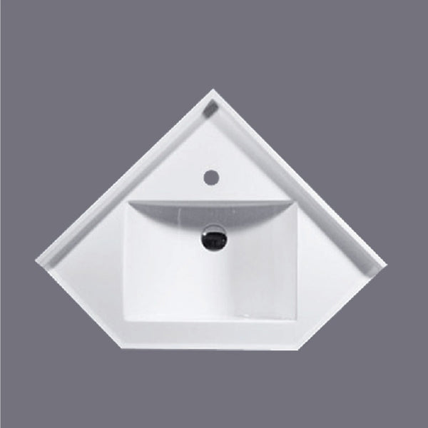 CN-6060-1TH Corner POLY MARBLE Vanity Top 600*600*180mm