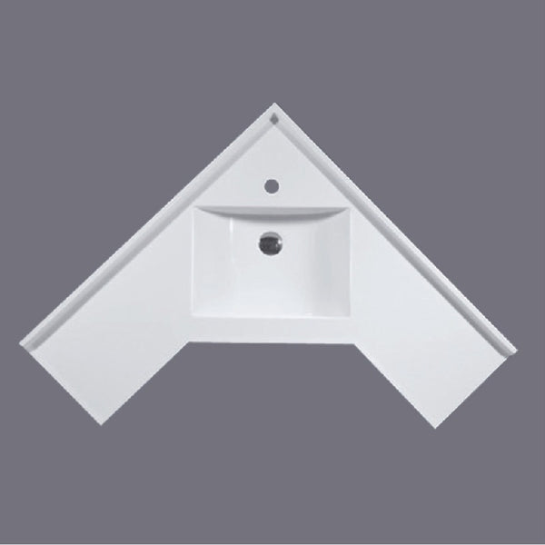 CN-9090-1TH Corner POLY MARBLE Vanity Top 900*900*180mm