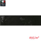 Victiles Tile COR0002 REGOLI NERO GLOSS PORCELAIN SUBWAY WALL 75X300MM Made In Italy