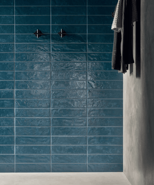 GNS Tile COR0003 REGOLI BLUE MATT PORCELAIN SUBWAY WALL 75X300MM Made In Italy