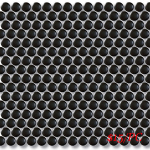 CPR BLK19M PENNY ROUND MOSAIC 19mm BLACK MATT (315X291MM PER SHEET)