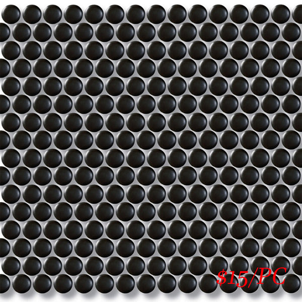 CPR BLK19M PENNY ROUND MOSAIC 19mm BLACK MATT (315X291MM PER SHEET)
