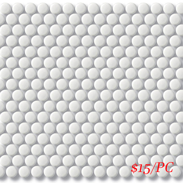 CPR WHT19G PENNY ROUND MOSAIC 19mm WHITE GLOSS (315X291MM PER SHEET)