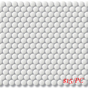 CPR WHT19M PENNY ROUND MOSAIC 19mm WHITE MATT (315X291MM PER SHEET)