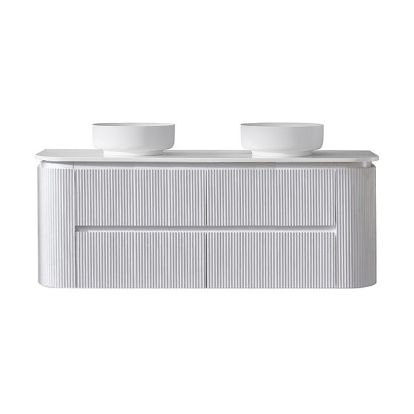 Bristol 1500mm Wall Hung Matt White Vanity Double Bowl CWH68-1500DWM