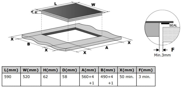 CARYSIL BUILT- IN INDUCTION HOB 60CM