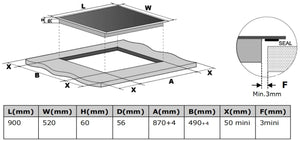 CARYSIL BUILT- IN INDUCTION HOB 90CM
