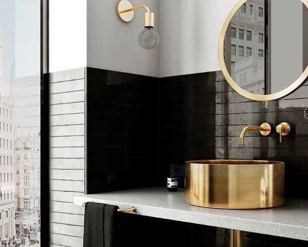 STI Tile Casablanca Black Gloss Subway Tile 120X120mm