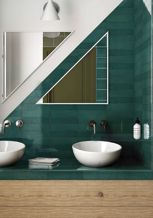STI Tile Casablanca Turquoise Gloss Subway Tile 120X120mm
