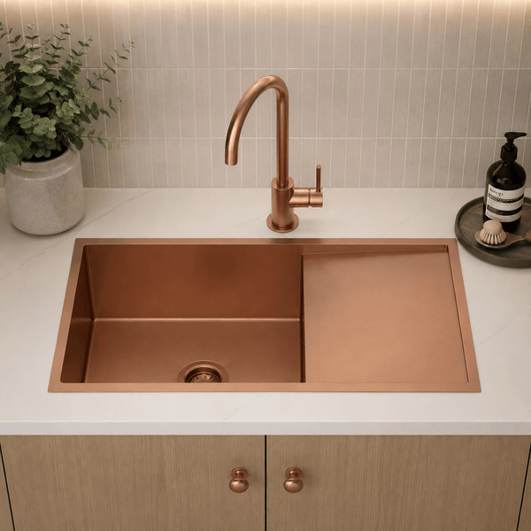 TSI Sinks TWM4RG 960*450*230MM GUN METAL GREY HAND-MADE SINGLE BOWL KITCHEN SINK(ROUND EDGES)