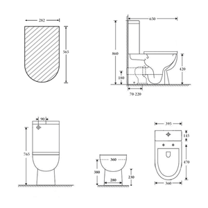 Noveen Toilets T2131A — CHICAGO Rimless Toilet Suite