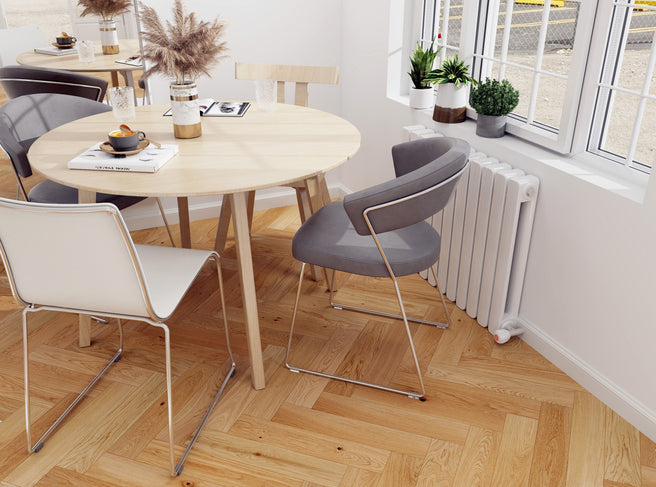 Crosswood European Oak Engineered Herringbone 600x127x14/3mm - Natural Oak