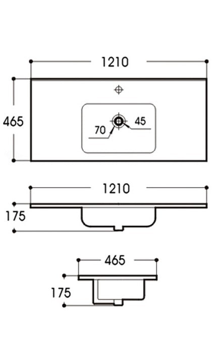 KDK-D120B Under Counter Basin 1210*465*175mm