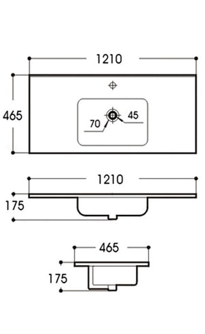 KDK-D120B Under Counter Basin 1210*465*175mm
