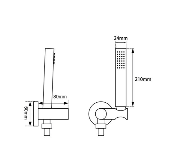 TSI Showers BUYG2131.SH ROUND BRUSHED BRASS SHOWER RAIL WITH HANHELD SHOWER