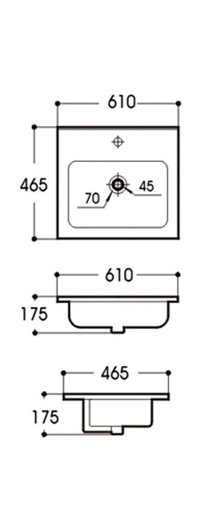 KDK-D600B Under Counter Basin 610*465*175mm