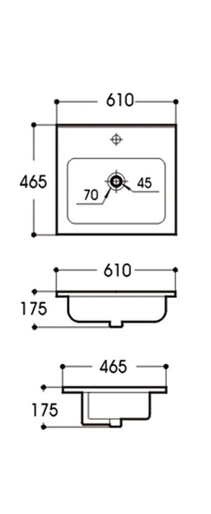 KDK-D600B Under Counter Basin 610*465*175mm