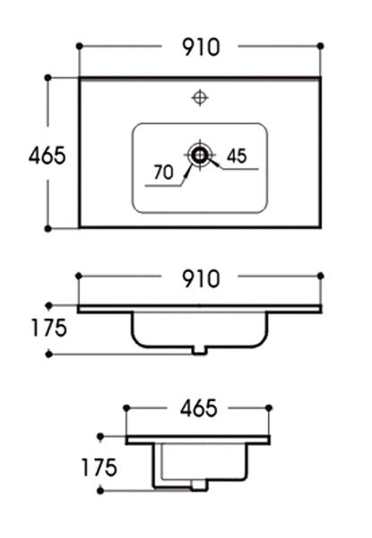 KDK-D900B Under Counter Basin 910*465*175mm