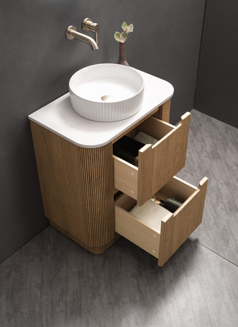 Oakmere 900mm Solid Oak Freestanding Vanity