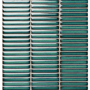 DSS0202 JAPANESE TRACES EMERALD GREEN MOSAICS 12X92X8MM ON 284X298MM