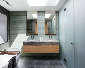 DSS Tile Japanese Traces Sage Green Mosaic 12x92x8mm On 284x298mm