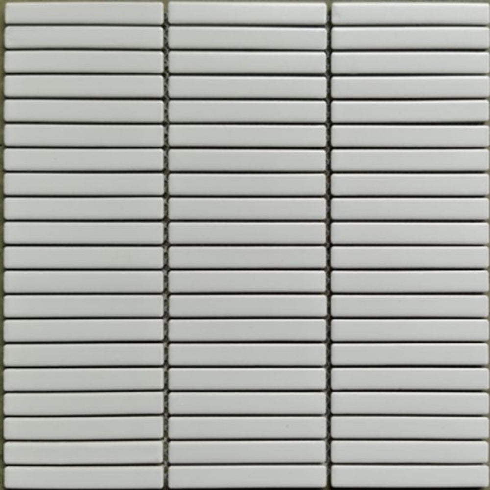 DSS0210 JAPANESE TRACES PLAIN WHITE MATT MOSAIC 12.8X95 ON 292.5X296