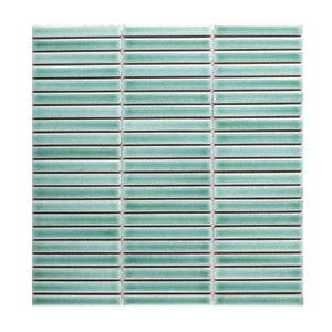 DSS0216 JAPANESE TRACES LEAF GREEN MIX MOSAIC 12X92X8MM ON 284X298MM