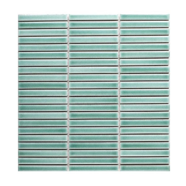 DSS0216 JAPANESE TRACES LEAF GREEN MIX MOSAIC 12X92X8MM ON 284X298MM