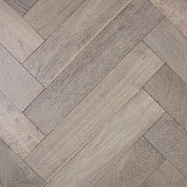 De Marque European Oak Engineered Herringbone 600x120x15/4mm - Storm