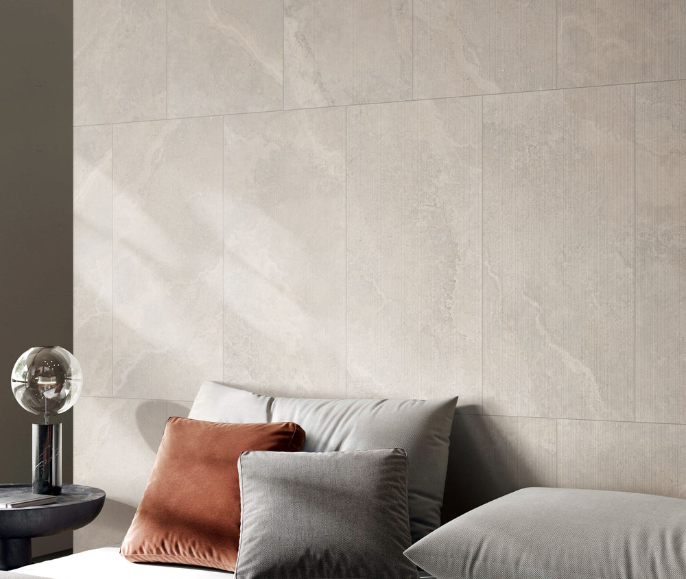 612CRWWHD 612CR01D CROWN TRAVERTINE WHITE STRUCTURED DECOR P3 600X1200