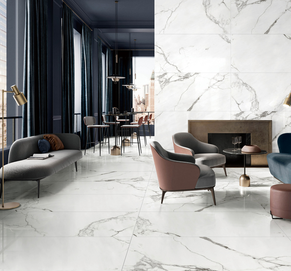 VICTILES Carrara Marble 600X600mm Polished Porcelian Tile