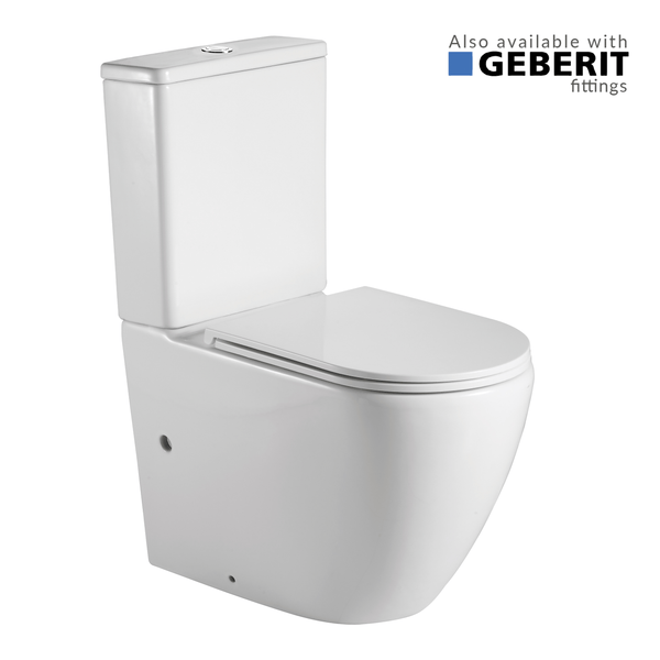 Noveen Toilets NT-1014GB — DUBLIN Rimless Toilet Suite with GEBERIT Fittings
