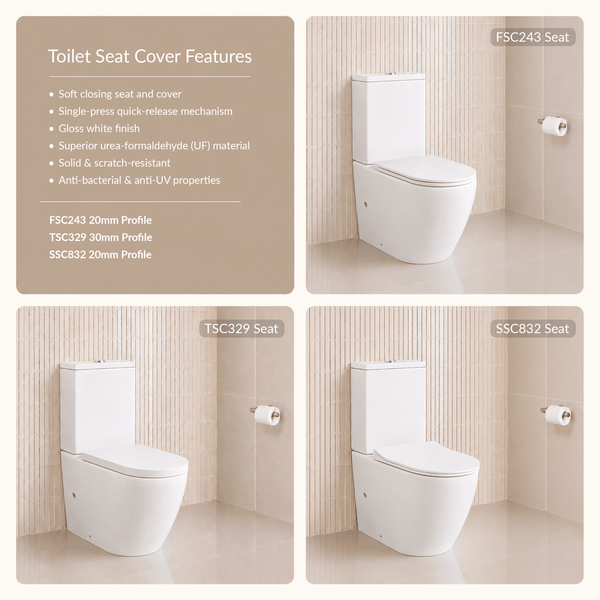 Noveen Toilets NT-1014GB — DUBLIN Rimless Toilet Suite with GEBERIT Fittings