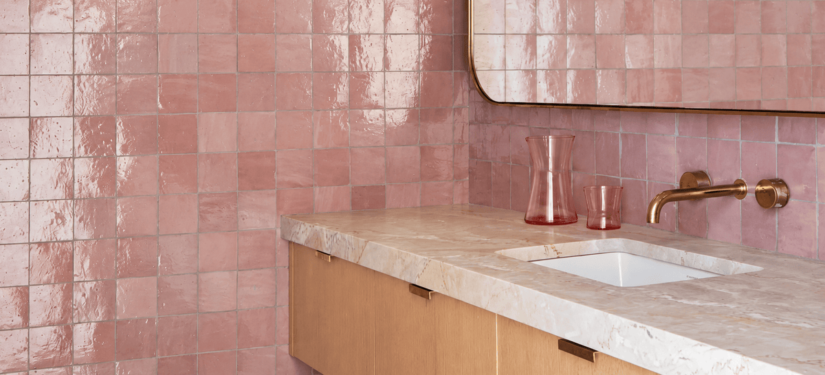 Altea Dusty Pink 100x100mm Spanish wall tiles