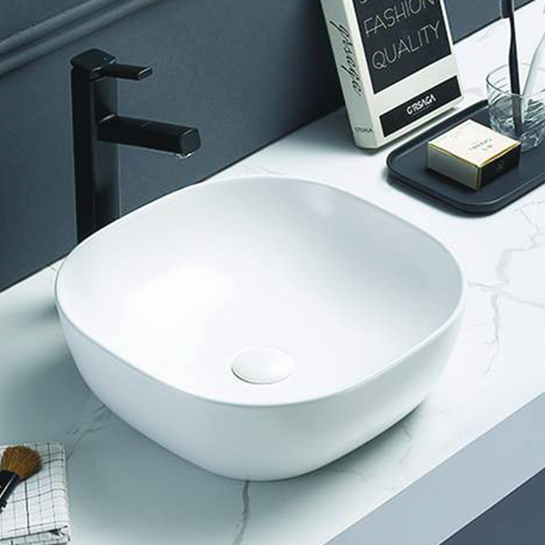 PA37375MW Above Counter Basin 370*370*120mm Matt White